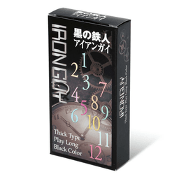 Japan Medical - 黑之鐵人 持久激凸點 12 片裝(日本版) 乳膠安全套