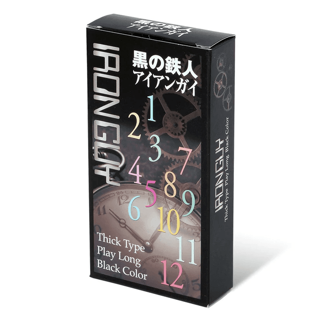 Japan Medical - 黑之鐵人 持久激凸點 12 片裝(日本版) 乳膠安全套