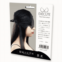EXECUTE - 輕薄蕾絲透視綁帶眼罩 [日本製超細纖維] - 黑色