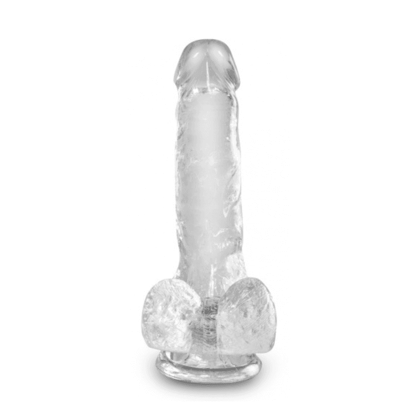King Cock 6" 仿真假陽具連睪丸 - 透明
