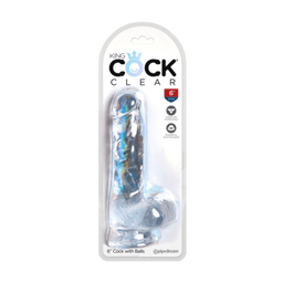 King Cock 6" 仿真假陽具連睪丸 - 透明