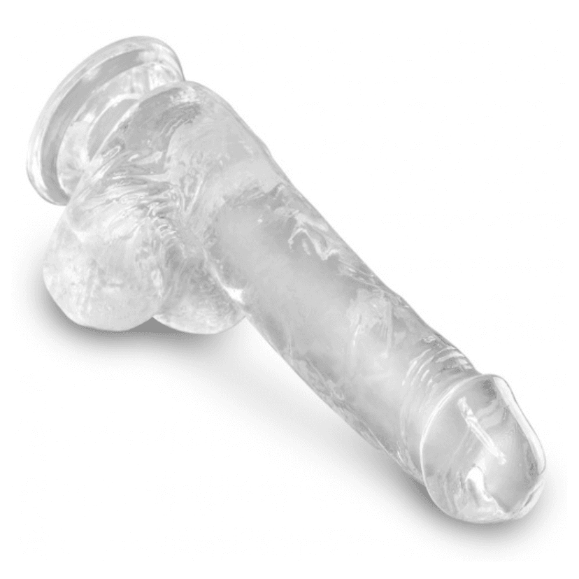 King Cock 6" 仿真假陽具連睪丸 - 透明