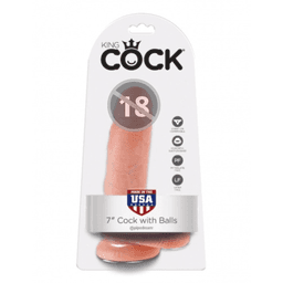 King Cock 仿真假陽具連睪丸 7″ - 肉色