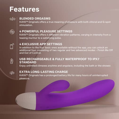 LELO - Kaya Originals 智能可用APP兔耳按摩棒 - 紫色