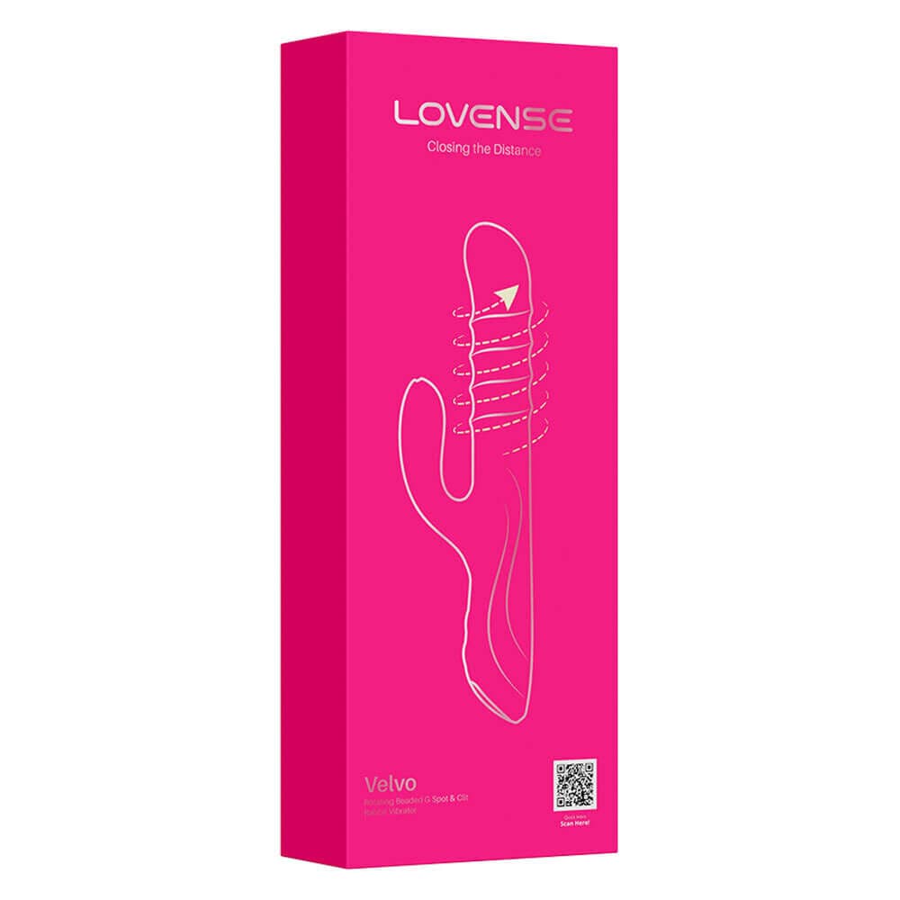 LOVENSE - Velvo 旋轉G點刺激頭&波浪滾珠兔仔按摩棒 - 粉色