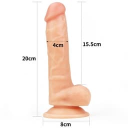 Lovetoy - 束帶連附陰囊7.5"假陽具 - 膚色