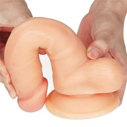 Lovetoy - 束帶連附陰囊7.5"假陽具 - 膚色