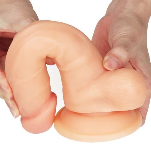 Lovetoy - 束帶連附陰囊7.5"假陽具 - 膚色
