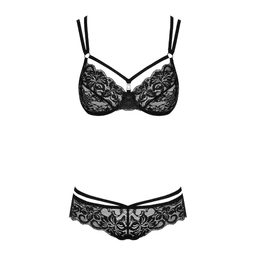 Obsessive - 玫瑰暗紋情趣內衣套裝 860-SET-1 - S/M/L/XL