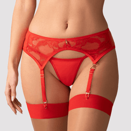 Obsessive - Aliosa garter belt 紅色刺繡性感吊襪帶 - S/M/L/XL