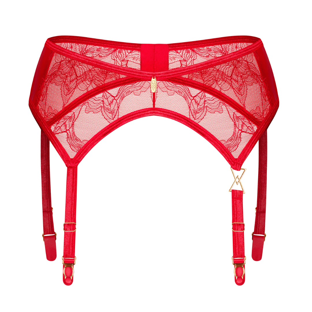 Obsessive - Aliosa garter belt 紅色刺繡性感吊襪帶 - S/M/L/XL