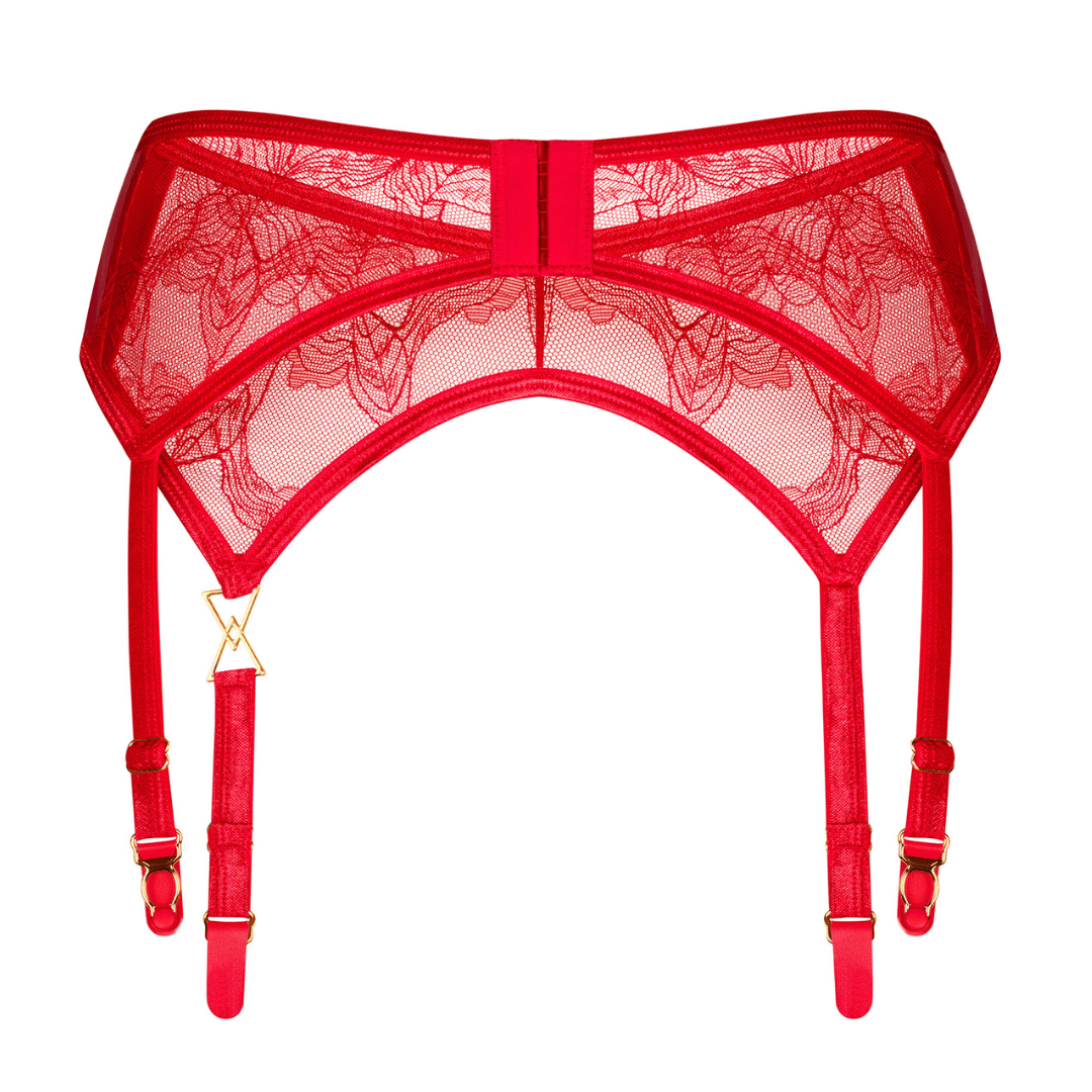 Obsessive - Aliosa garter belt 紅色刺繡性感吊襪帶 - S/M/L/XL