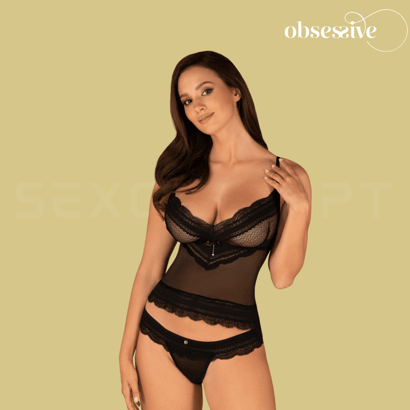 Obsessive - Ivannes 透視輕薄蕾絲睡衣套裝 (S/M/L/XL/XXL/XXXL)