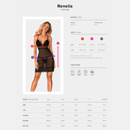 Obsessive - Renelia 波浪蕾絲邊情趣透視睡裙 - S/M/L/XL