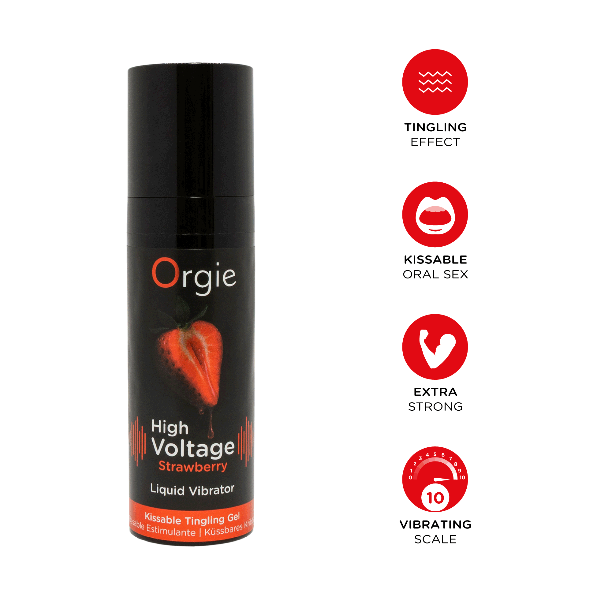 Orgie - High Voltage 酥麻震感口愛高潮精華液 草苺味 -15ml