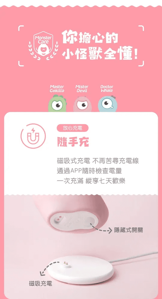 Sistalk 小怪獸 Magic Kiss 魔吻 智能舔舔吸啜震動器 粉紅色