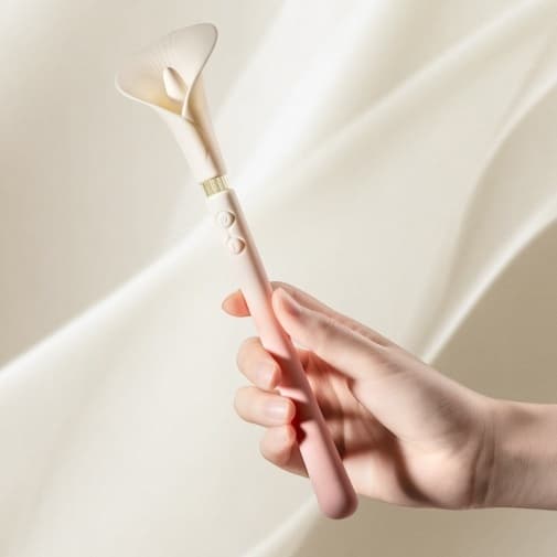 Zalo - Calla 雙端柔軟花瓣震動器 - 櫻花粉紅色