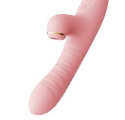 Zalo - Rose Rabbit Thruster 吸吮伸縮震動棒 - 粉色