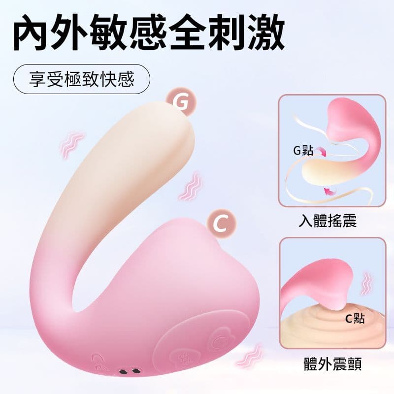 EROCOME - Elephant 長象鼻 雙頭可加熱震動旋轉按摩器 - 粉色