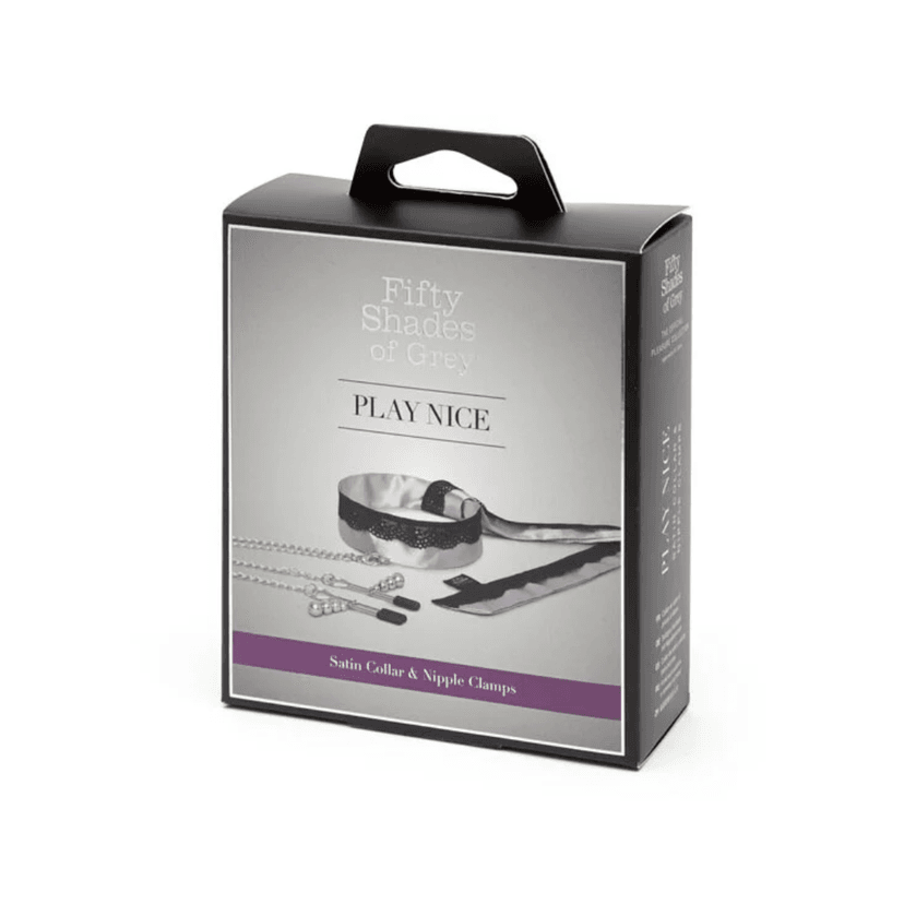 Fifty Shades of Grey PLAY NICE 緞紋蕾絲領帶連乳頭夾