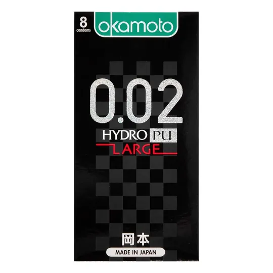 岡本Okamoto 0.02 水性聚氨酯大碼 8 片裝 PU安全套