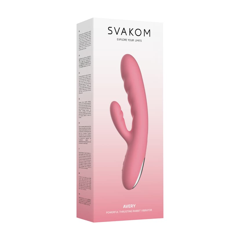 SVAKOM - Avery 抽插式兔耳按摩棒 - 草莓粉